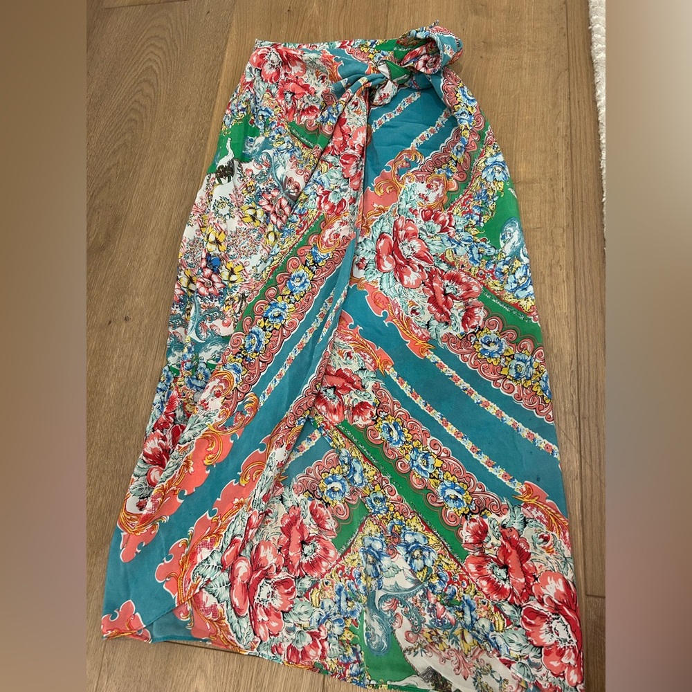 Anthropologie Maeve Floral Wrap Skirt